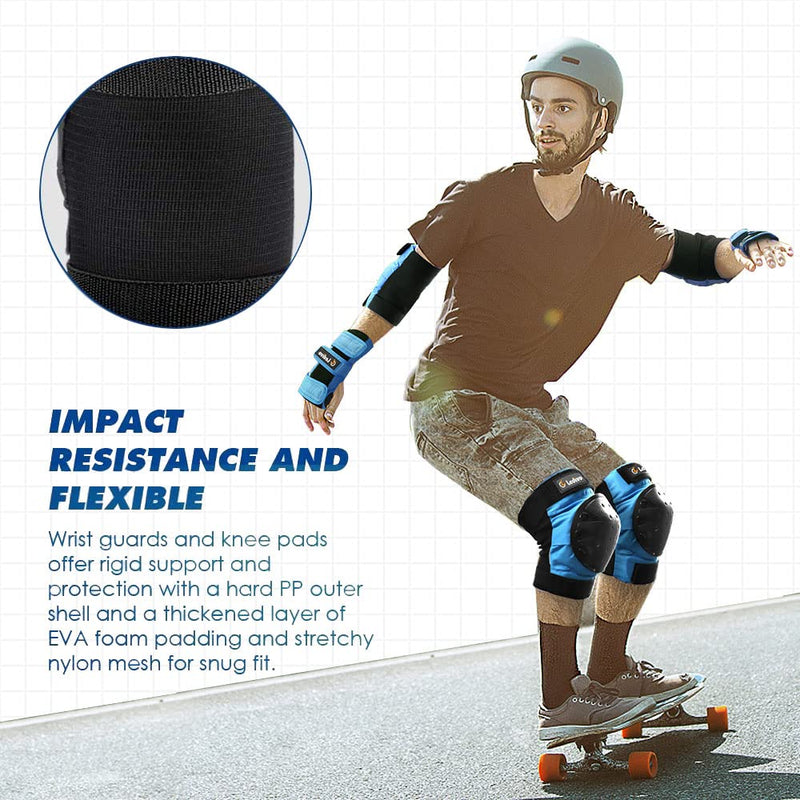 Adult/Child Knee Pads Elbow Pads Wrist Guards 3 in 1 Protective Gear Set for Multi Sports Skateboarding Inline Roller Skating Cycling Biking BMX Bicycle Scooter - BeesActive Australia