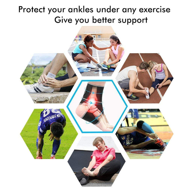 BESKEY Ankle Support Brace Adjustable Breathable Elastic Nylon Material Fit for Most Size Use for Sports Blue - BeesActive Australia