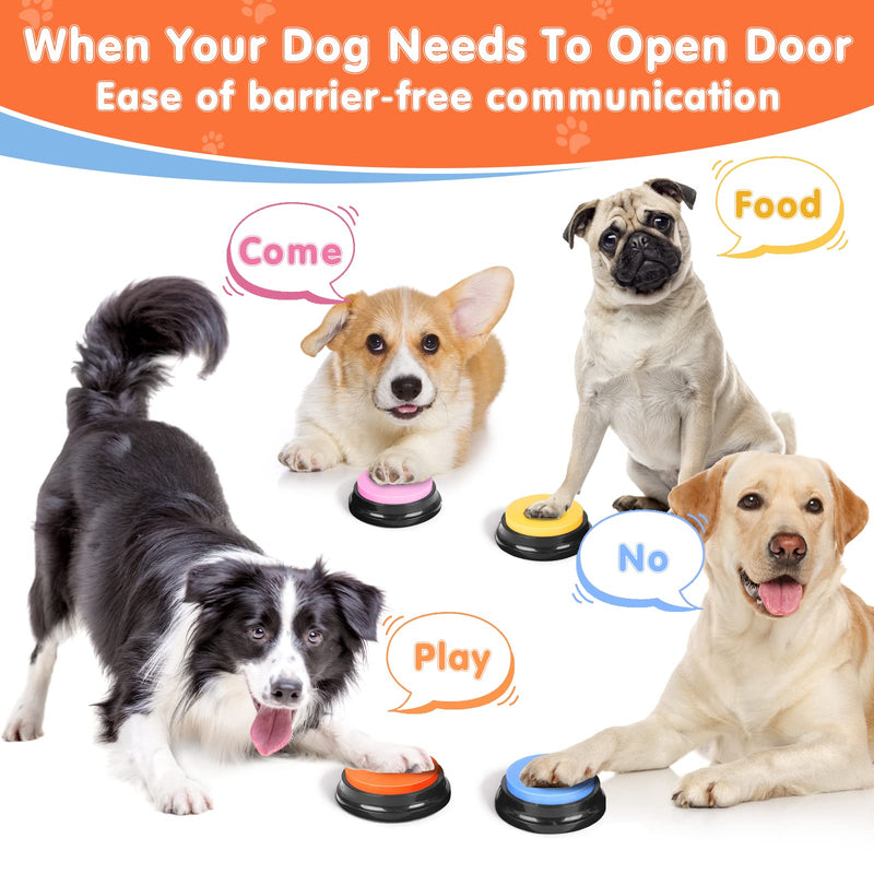 DCIAER Dog Buttons for Communication,Talking Buttons for Dogs,6 Recordable Sound Buttons + 24 Scene Patterns + Dog Button Mat，30 Second Recordable Answer Buzzer for Pet Sound Training Toy - BeesActive Australia
