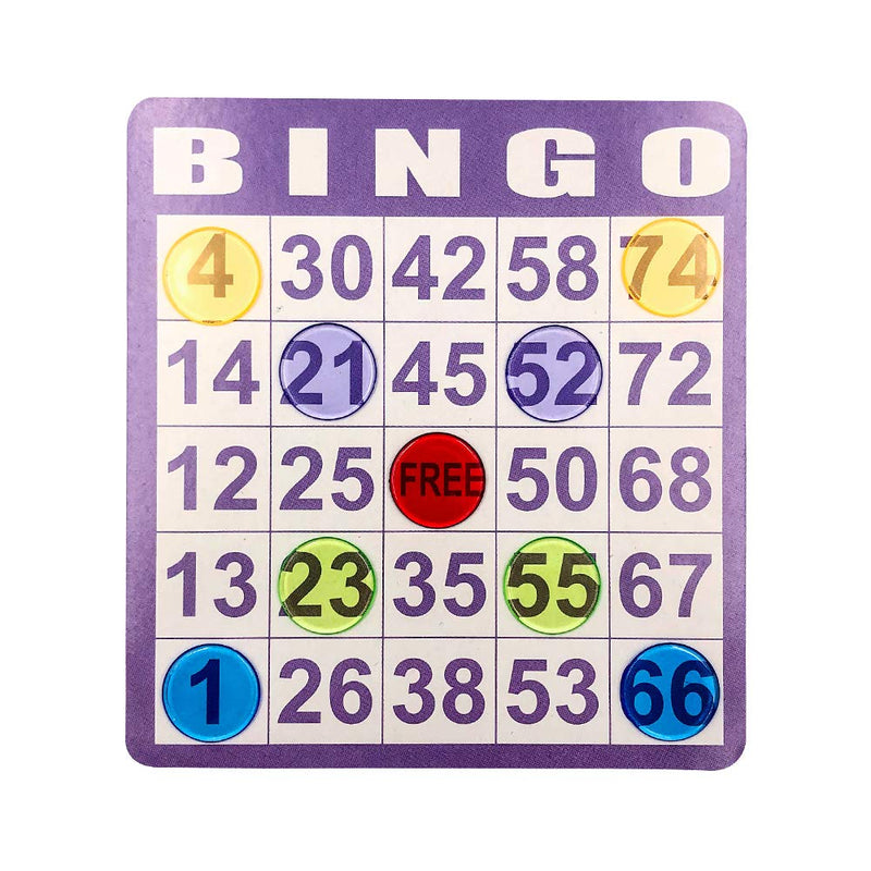 Yuanhe Bingo Game Set with 50 Bingo Cards and 500 Colorful Transparent Bingo Chip - BeesActive Australia