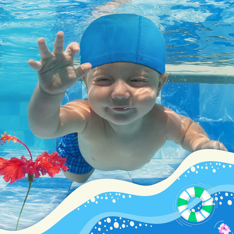 2 Pieces Kids Swimming Caps for Kids, Toddler, Children, Boys and Girls, Kids Waterproof Bathing Swim Cap for Long and Short Hair Dinosaur, Car - BeesActive Australia