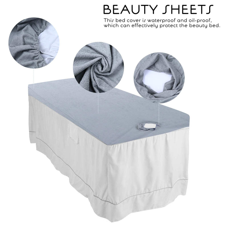 Hemoton Massage Bed Cover with Hole Massage Couch Sheet for Beauty Salon Spa Ideal for Massage Table Spa Tattoo and Exam Tables (Grey) - BeesActive Australia