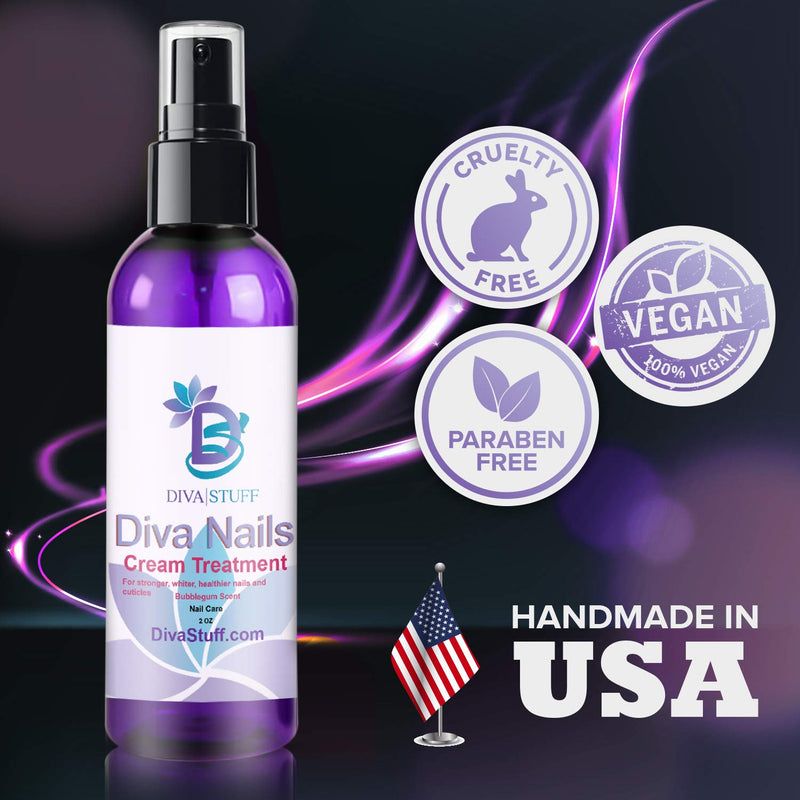 Diva Stuff Diva Nails Cream Treatment | For Stronger & Healthier Cuticles | No More Chips, Cracks & Splits | Made in the USA with Safe Ingredients | Blue Bubblegum Scent | 2 fl oz - BeesActive Australia