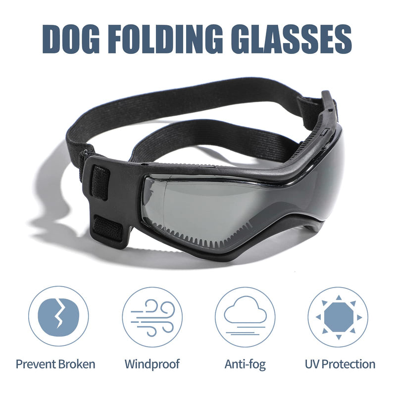 NVTED Dog Sunglasses Dog Goggles, Comfortable Soft Easy Wear Adjustable UV Protection Puppy Sunglasses for Small to Medium Dog Black - BeesActive Australia