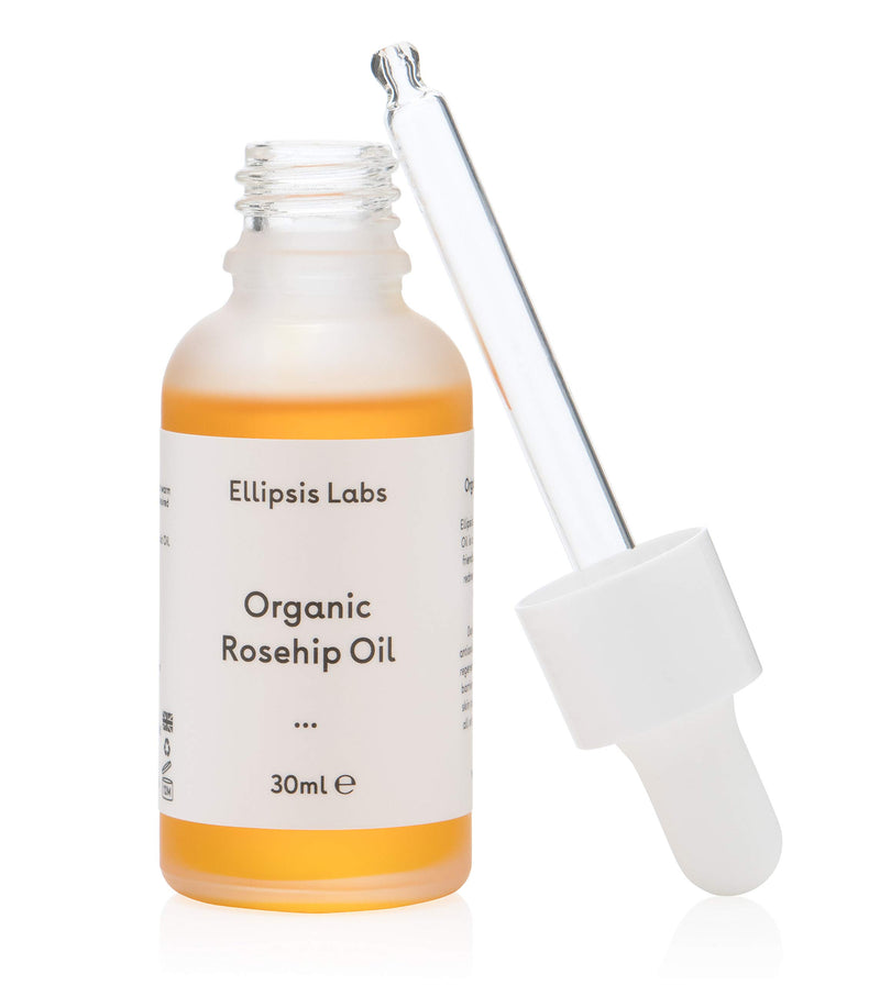 Organic Rosehip Oil by Ellipsis Labs. 100% natural and organic moisturizing oil, works against dry skin conditions for improved skin barrier function. 30ml/1fl.oz - BeesActive Australia