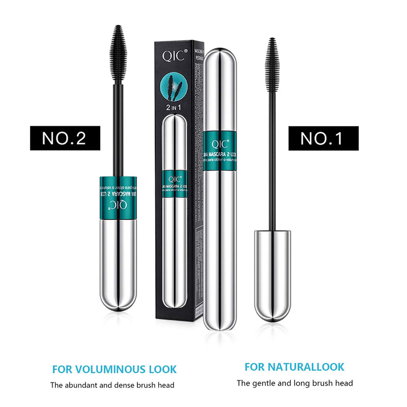 4D Silk Fiber Lash Mascara,2 in 1 Thrive Mascara For Natural Lengthening And Thickening Effect,no clumping Superstrong Mascara for Long-Lasting,Beauty Charming Eye Make up. 1 Pack - BeesActive Australia