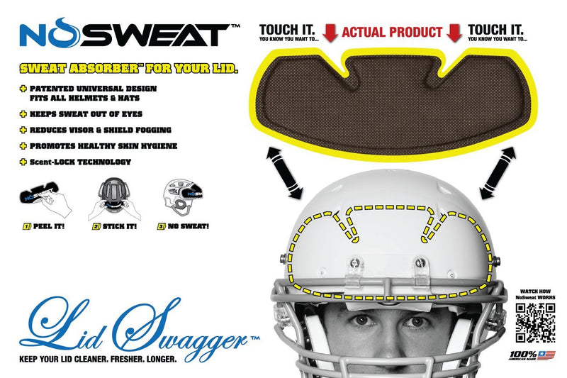 [AUSTRALIA] - No Sweat Football Helmet Liner & Sweat Absorber - Moisture Wicking Sweatband Absorbs Dripping Sweat | Prevent Sweat Stains - (Reduce Odors, Anti Smell & Scent Block) 6 Pack 