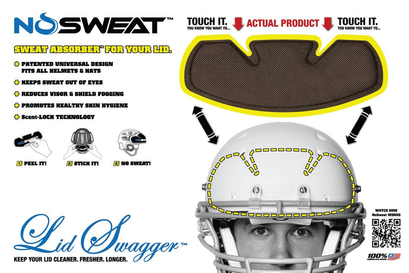 [AUSTRALIA] - No Sweat Football Helmet Liner & Sweat Absorber - Moisture Wicking Sweatband Absorbs Dripping Sweat | Prevent Sweat Stains - (Reduce Odors, Anti Smell & Scent Block) 3 Pack 