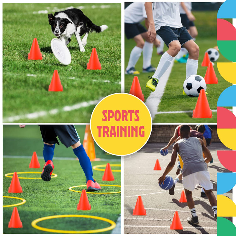 Dazzling Toys 7-inch Traffic Cones Sports Practice for Basketball, Soccer Cones for Agility Drills & Training - Cones are Great Themed Party Decorations Orange 6 Pack - BeesActive Australia