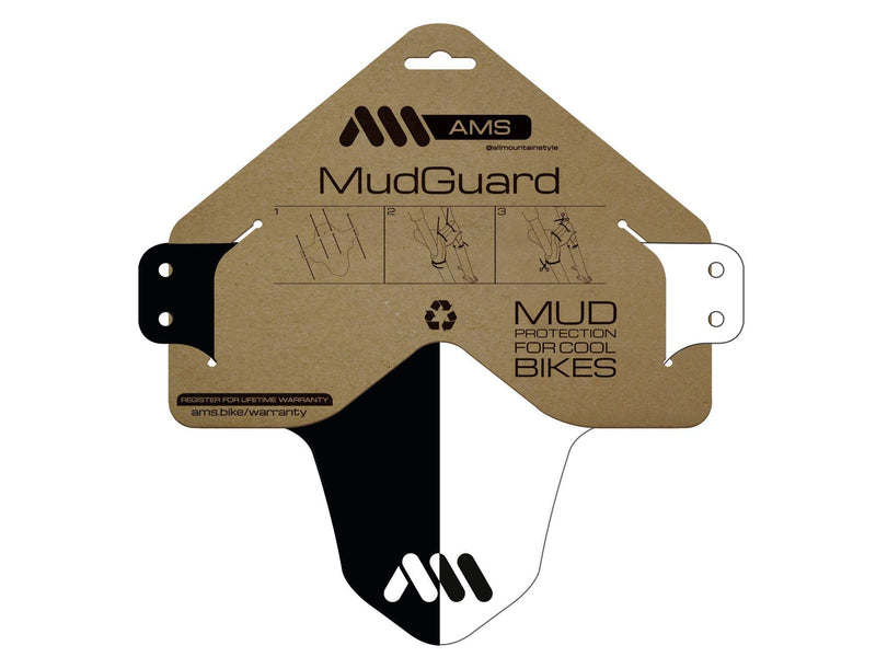 All Mountain Style AMS Front Mudguard – Fits 26’’,27.5’’,29’’, Plus Size Black&White - BeesActive Australia