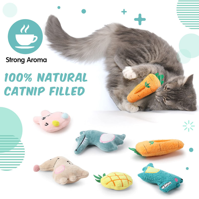 20 Pieces Catnip Toys for Indoor Cat Plush Cat Chew Toys Cute Kitten Catnip Toys Cat Pillow Toys Kitten Entertaining Toys Interactive Cat Toys in 20 Different Cute Shapes Design for Cat Kitten Kitty - BeesActive Australia
