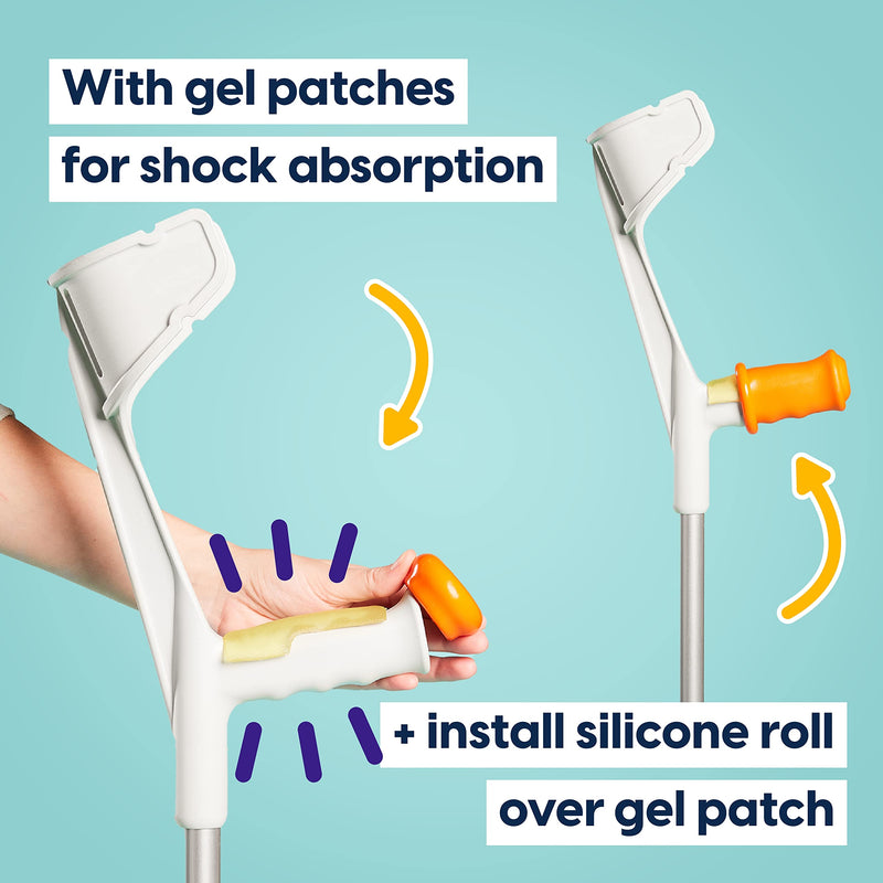 My Sleeve - Crutch Handle Covers (2 Pieces) with Gel Pads, Prevents Falling Crutches and Sore Hands. Comfy Crutch Grips. Turquoise - BeesActive Australia