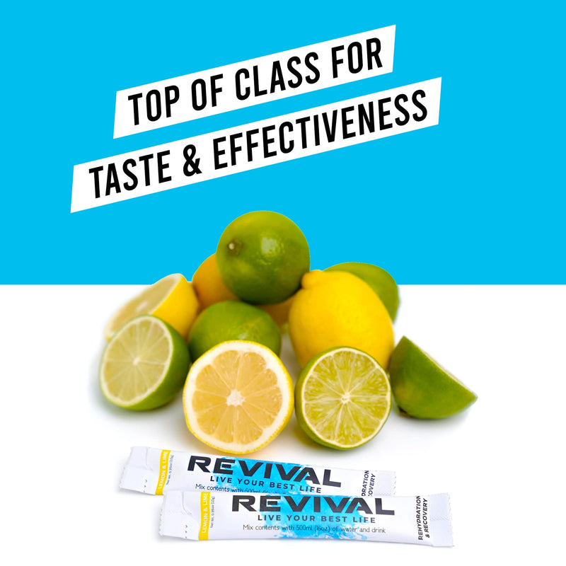 Revival Rapid Rehydration Electrolytes Powder - High Strength Vitamin C, B1, B3, B5, B12 Supplement Sachet Drink, Effervescent Electrolyte Hydration Tablets - 12 Pack Assorted Flavours 12 Count (Pack of 1) - BeesActive Australia