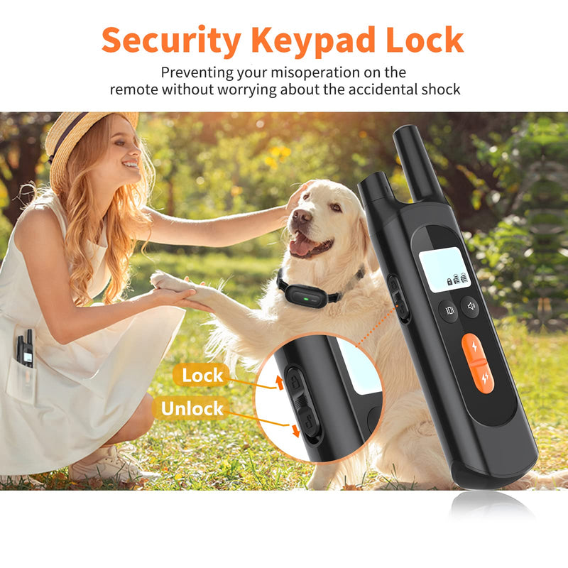 Dog Training Collar, Dog Shock Collar for Large Medium Small Dogs with Remote Range 2600Ft , Waterproof Rechargeable with Vibration, Beep, Shock Modes, 0 to 99 Adjustable Shock Levels - BeesActive Australia
