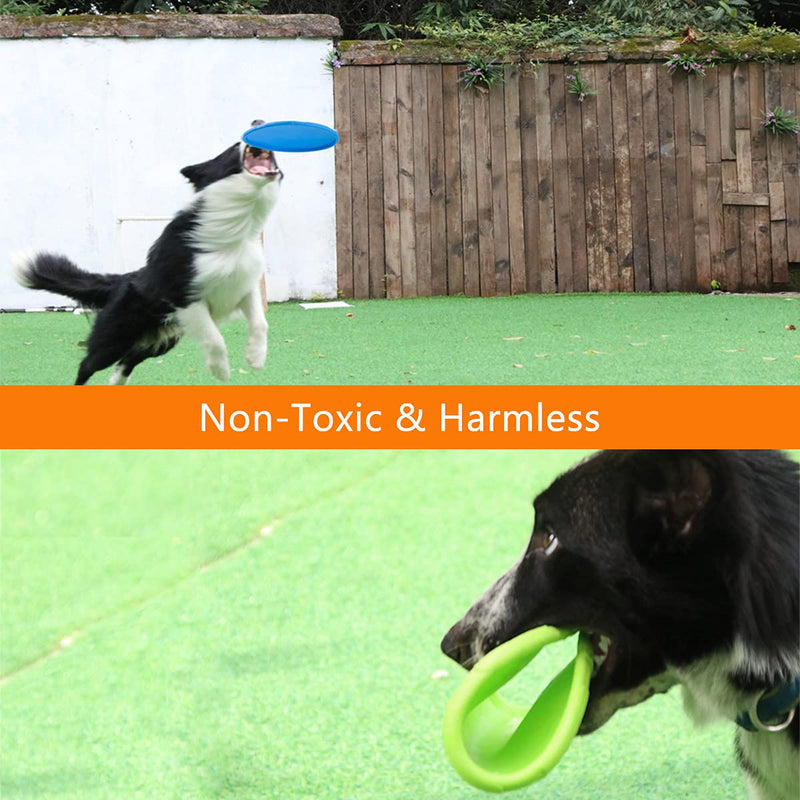 3 Pack Dog Flying Disc Floating Dog Toys, Durable Dog Training Toy Nature Rubber Flying Saucer for Outdoor Pool Water Large - BeesActive Australia