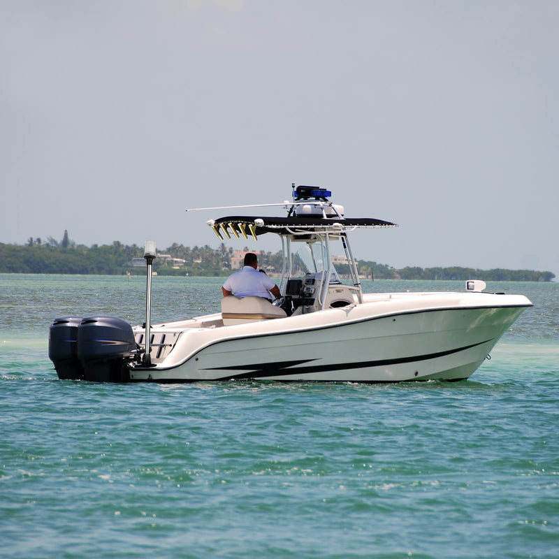 Stern Light Anchor Light LED Marine Boat Light Pole All Round White Removable 2 Pin Plug In Angled Base USCG 2 NM 10-24 Volt 24 Inches - BeesActive Australia