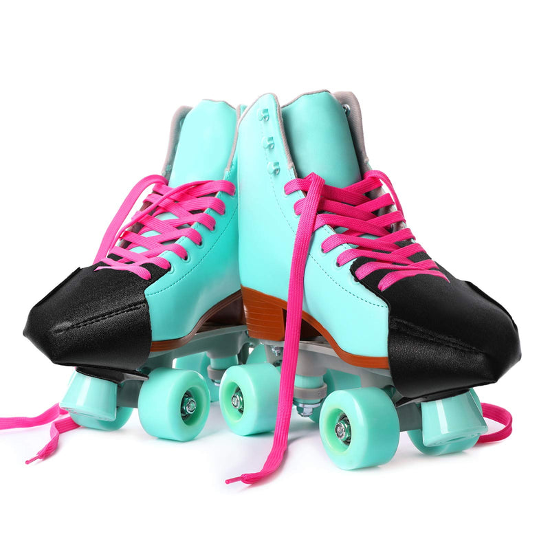 4 Pieces Toe Cap Guards Protectors Black Toe Caps Artificial Leather Roller Skate Cap Protectors for Quad Roller Skate - BeesActive Australia