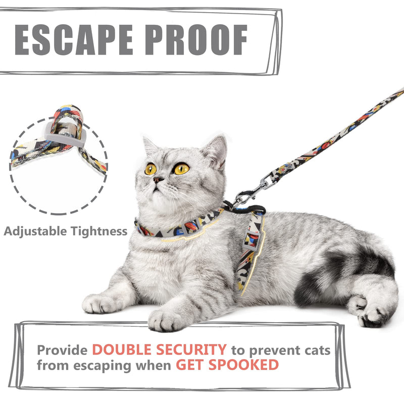 Supet Cat Harness and Leash Escape Proof for Small Large Cats, Adjustable Cat Collars Harnesses & Leashes for Walking, Lightweight Kitten Harness M(Chest:14-21'') black - BeesActive Australia
