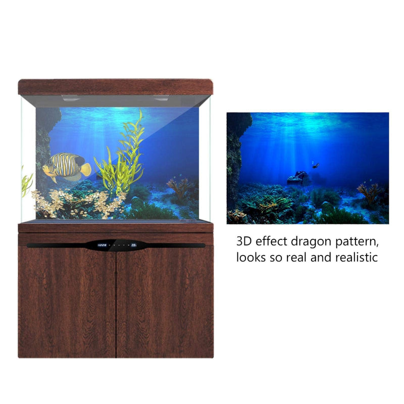 GLOGLOW Aquarium Poster, 3D Effect Underwater Background Sticker Thicken PVC Adhesive Static Cling Backdrop Fish Tank Decorative Paper 76×46cm - BeesActive Australia