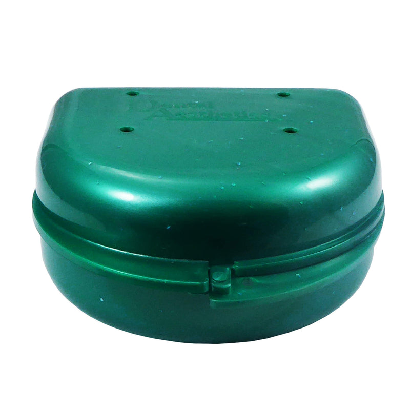 Retainer Case & Denture Brush ~ Storage Container & Brush for Cleaning Ortho Retainers (Green) Green - BeesActive Australia