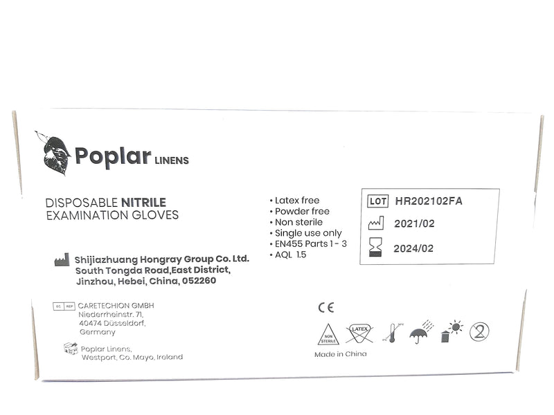 Poplar Linens disposable nitrile examination gloves blue size S-XL pack of 100 (Small) Small - BeesActive Australia