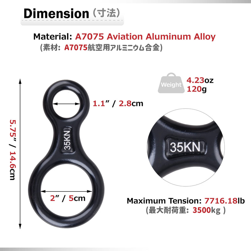 Azarxis 35 KN 50KN Climbing Rescue Figure 8 Descender Large Bent-Ear Rigging Plate Heavy Duty & High Strength Rappel Device Equipment for Rappelling, Belaying, Tree Climbing, Aerial Silks Rigging #01 Blue - 35KN - 2 Pack - BeesActive Australia