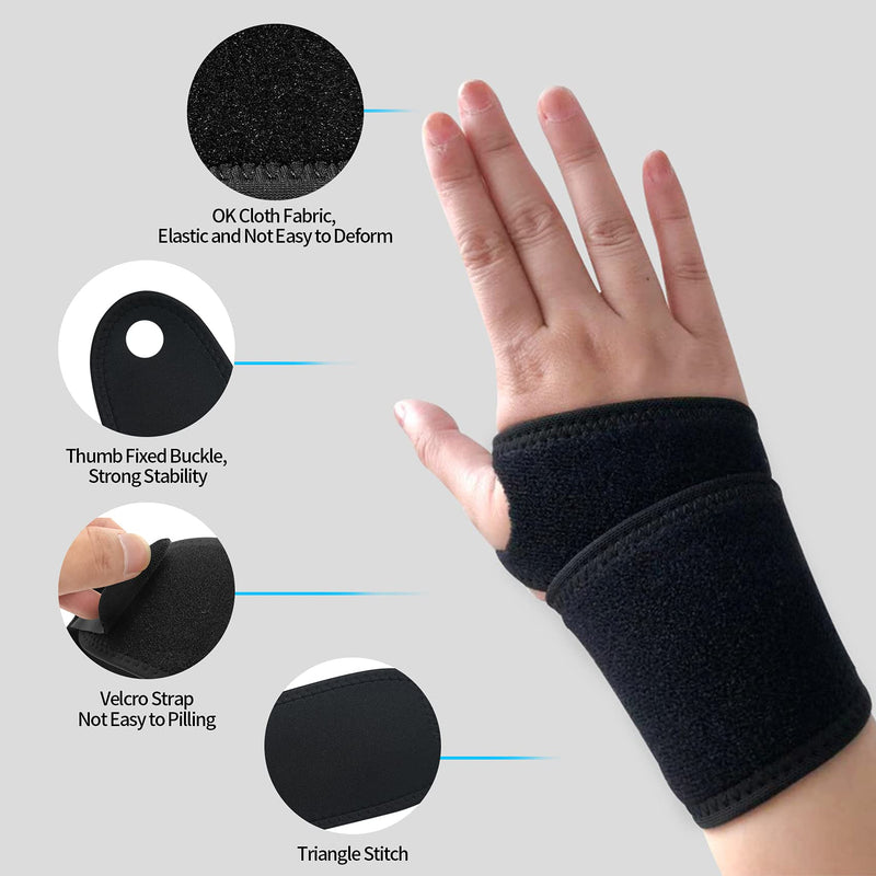 Wrist Supports 1Pair, Wrist Straps Right&Left Hand, Wrist Compression Support for Arthritis, Wrist Braces for Gym, Breathable Adjustable Relief for Carpal Tunnel Tendonitis Weightlifting Joint Pain 1 Pair - BeesActive Australia