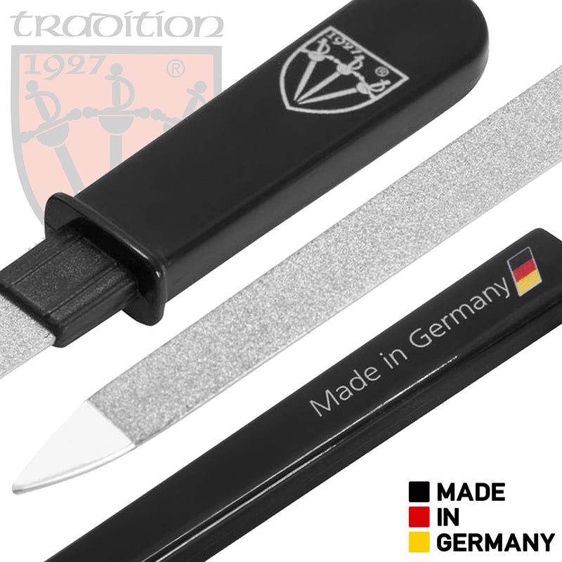 3 Swords Germany - brand quality double sided (fine & coarse) SAPPHIRE METAL POCKET NAIL FILE (1 piece) manicure pedicure grooming for professional finger & toe nail care by 3 Swords, Made in Solingen Germany (82501) - BeesActive Australia