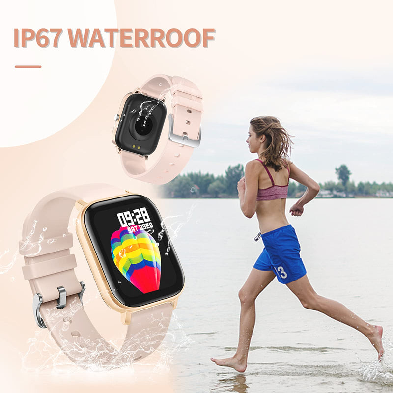 Fitness Tracker Blood Pressure Heart Rate Monitor Blood Oxygen Activity Pedometer Big Fitness Tracker Sleep Monitor for Women Men P8 rosegold - BeesActive Australia