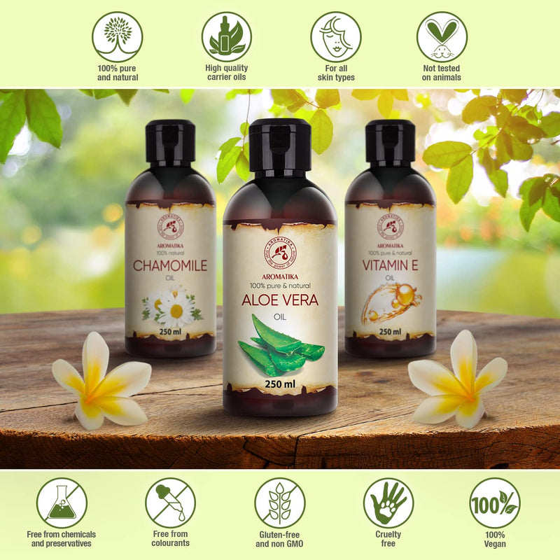 Pure Aloe Vera Oil 250ml - Aloe Barbadensis - Brasil - Skin - Face & Baby Oil - Aloe Vera Oils 250 ml (Pack of 1) - BeesActive Australia
