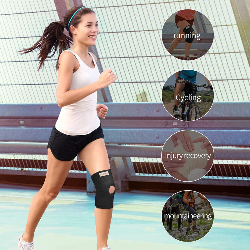 Galvaran Knee Brace with Side Stabilizers for Meniscal Tear Knee Pain ACL MCL Arthritis Injuries Recovery, Breathable Adjustable Knee Support for Men and Women Black Medium - BeesActive Australia