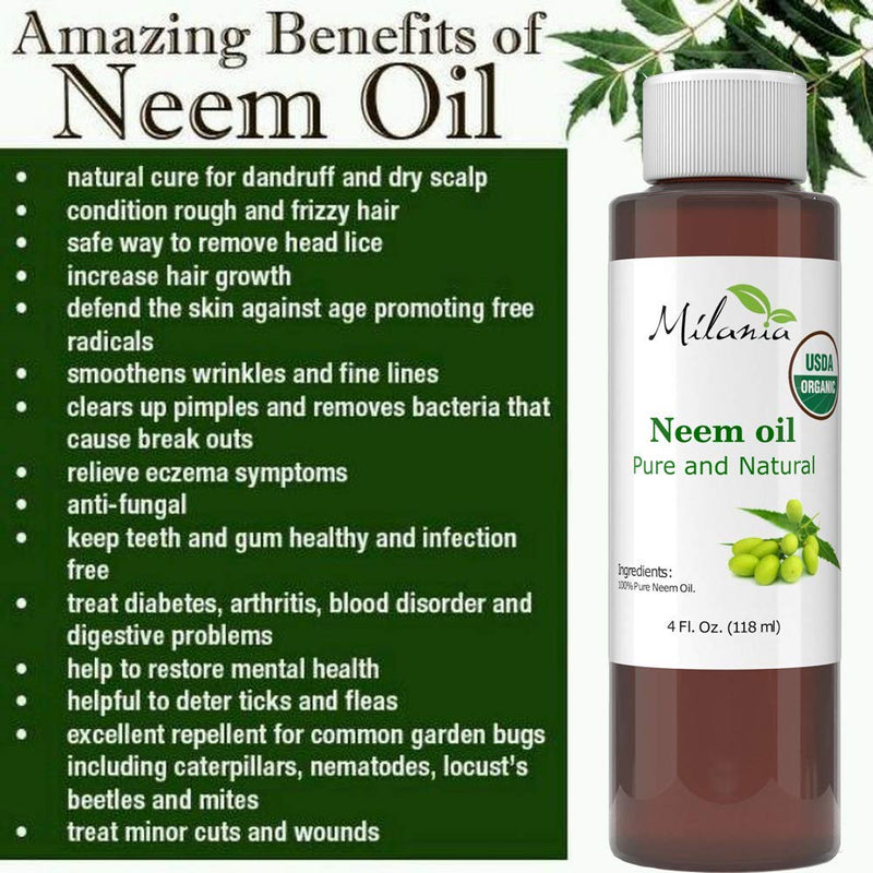 Premium Organic Neem Oil Virgin, Cold Pressed, Unrefined 100% Pure Natural Grade A. Excellent Quality. Same Day Shipping(4 Fl. Oz.) - BeesActive Australia