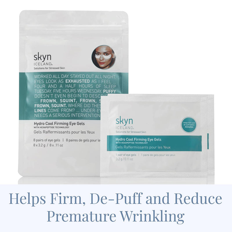 skyn ICELAND Hydro Cool Firming Eye Gels: Under-Eye Gel Patches to Firm, Tone and De-Puff Under-Eye Skin, 8 Pairs 8 Count - BeesActive Australia