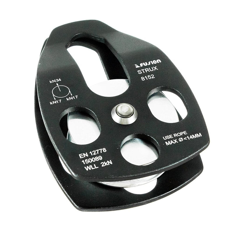 Fusion Climb Strux Aluminum Rescue Side Swing Pulley Matte Black 34KN - BeesActive Australia