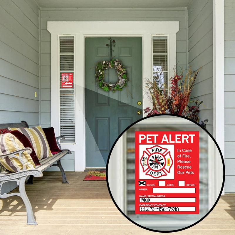 Pet Alert Safety Fire Rescue Sticker - Save Our Pets Emergency Pet Inside Decal - in Case of Emergency Danger Pet in House Home Window Door Sign Pet Alert Stickers (6 Pack) - BeesActive Australia