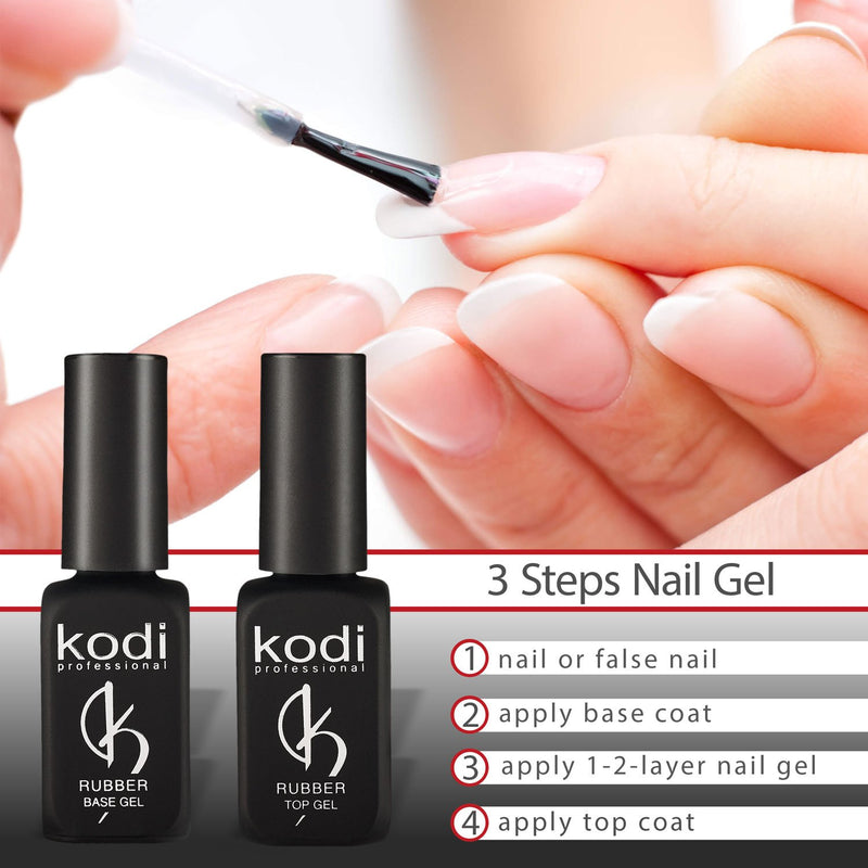 Professional Rubber Top Gel By Kodi | 12ml 0.42 oz | Soak Off, Polish Fingernails Coat Kit | For Long Lasting Nails Layer | Easy To Use, Non-Toxic & Scentless | Cure Under LED Or UV Lamp - BeesActive Australia