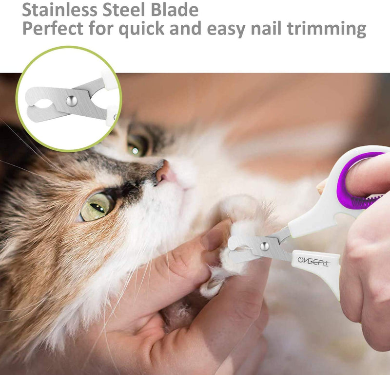 OneCut Pet Nail Clippers, Update Version Cat & Kitten Claw Nail Clippers for Trimming, Professional Pet Nail Clippers Best for a Cat, Puppy,Rabbit, Kitten & Small Dog,Sharp & Safe Purple - BeesActive Australia