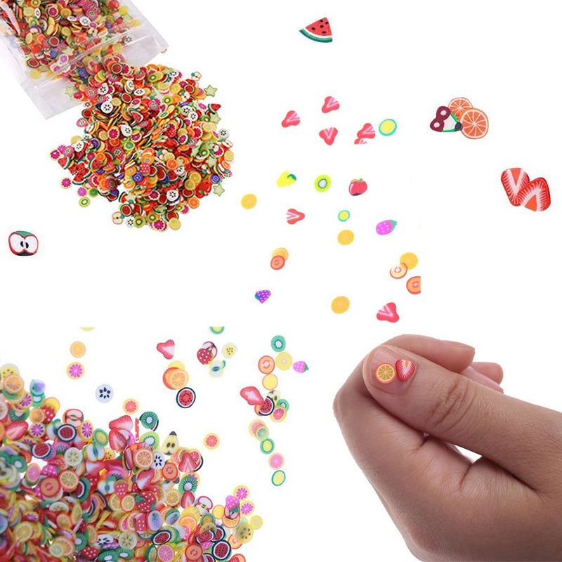 Simuer 3000PCS Fruit Fimo Slices for Slime Crafts Nail Art Fruit Face Decorations - BeesActive Australia