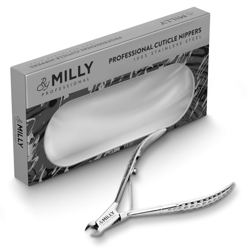 By MILLY Professional Cuticle Trimmer - All Stainless Steel - Sharp Blades - Cuticle Nipper, Cutter & Remover for Manicure And Pedicure - Essential Nail Tool for Home, Spa or Saloon - (Silver) Silver - BeesActive Australia