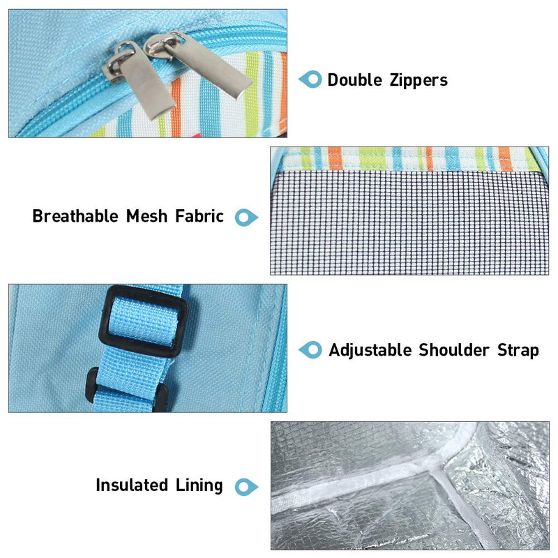 VLIKE Hamster Guinea Pig Bag Carrier Accessories Small Animals Hedgehog Squirrel Chinchilla Sugar Glider Outdoor Travel Bag Zipper Portable Breathable Outgoing Bags Standard 【Triangle】Sky Blue - BeesActive Australia