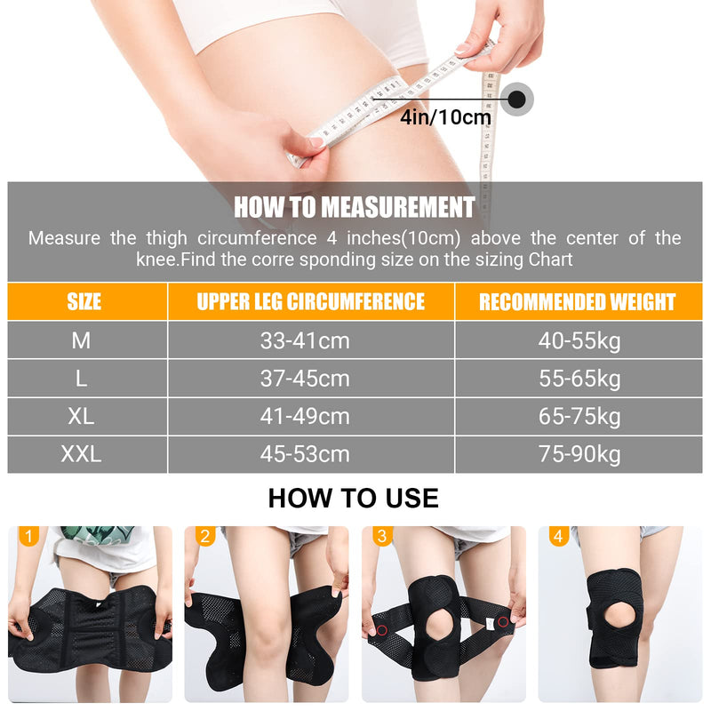 cycleacc Knee Brace for Knee Pain, Compression Knee Support with Side Stabilizers for Women and Men, Knee Pad for Meniscus Tear Relief,Running, Workout Large - BeesActive Australia