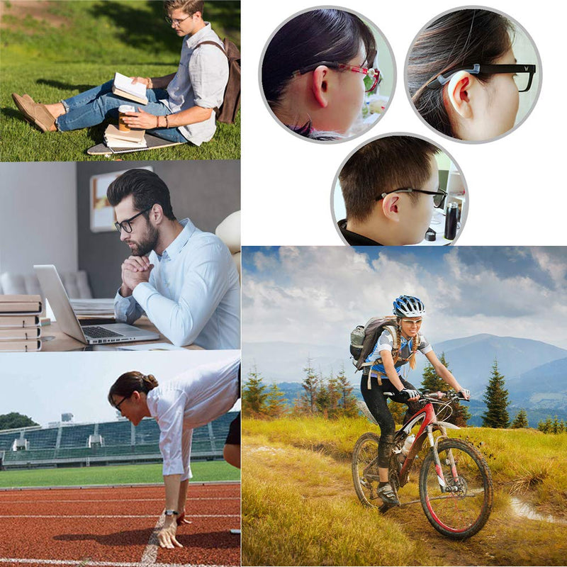 PIPJOY Premium Ultra Soft Anti Slip Silicone Eyeglass Temple Tips - 6 Pair Ear Grips Sleeve Retainer Clear - BeesActive Australia