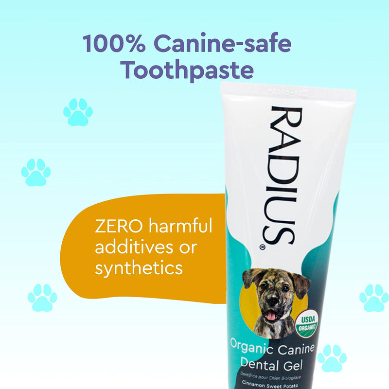 RADIUS USDA Organic Canine Pet Toothpaste 3 oz Non Toxic Toothpaste for Dogs Designed to Clean Teeth and Help Prevent Tartar Remove Plaque Xylitol Free - Pack of 1 3 Ounce (Pack of 1) - BeesActive Australia