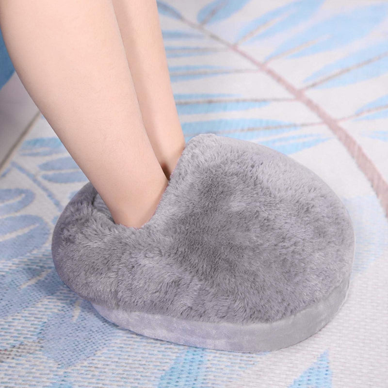 USB Foot Warmer, Electric Heated Feet Warmers Heating Shoes for Winter Office Heating Plush Shoes Temperature: 50?-60 ?(Grey) Grey - BeesActive Australia