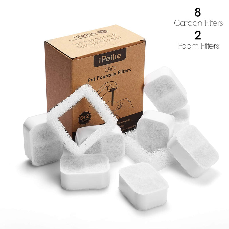 iPettie Tritone/Fiumi Ceramic Pet Lotus Pet Water Fountain Replacement Filters 8 Carbon Filters and 4 Foam Filters - BeesActive Australia