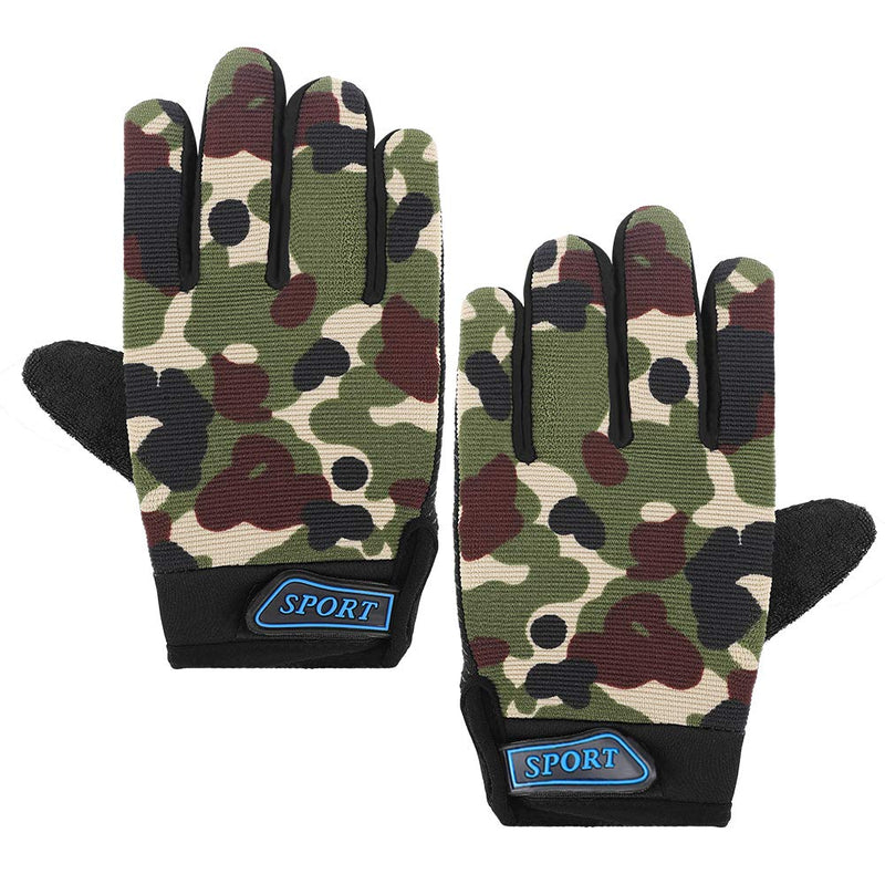 Accmor Kids Cycling Gloves, Kids Fishing Gloves, 4-10 Years Boys Girls Kids Sport Gloves, Breathable Non-Slip Full Finger Gloves for Child Cycling Climbing Riding Biking Outdoor Sports A-Camo - BeesActive Australia