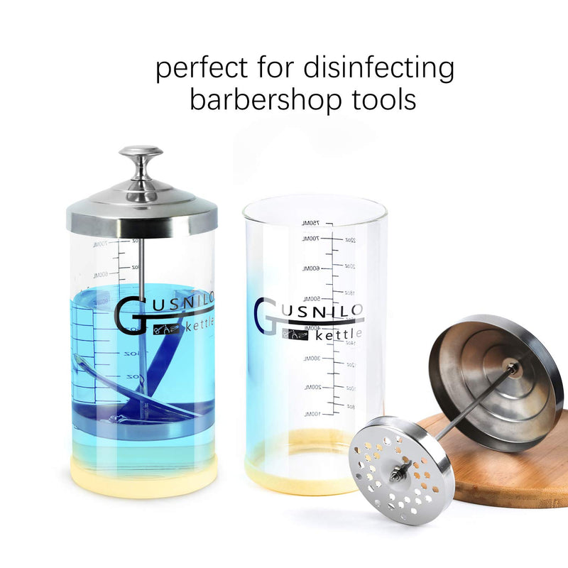 Gusnilo sanitizing jar (30 ounces) with stainless steel tray, comb-shaped disinfection jar,Disinfectant Glass Jar suitable for nail tools,hairdressing tools, scissors,Nail art,beauty tools - BeesActive Australia