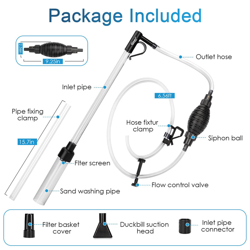 hygger Gravel Vacuum for Aquarium, Aquarium Siphon Vacuum Cleaner for Fish Tank Gravel and Sand Cleaning, Remove Dirt, Water Change, Aquarium Gravel Cleaner with Adjustable Water Flow Medium - BeesActive Australia