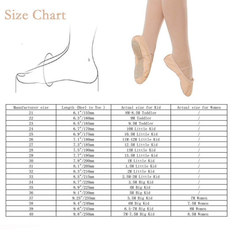 [AUSTRALIA] - DANCEYOU Girls Ballet Slipper Leather Full Sole Ballet Shoes for Toddler/Little Kid Pink 3.5-4 Big Kid 