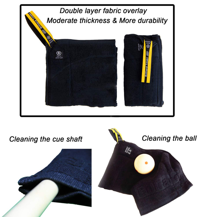 [AUSTRALIA] - Cuppa billiards Billiard cue Towel - 100% Cotton Black 8-Ball Pool Cue Clean Towel 